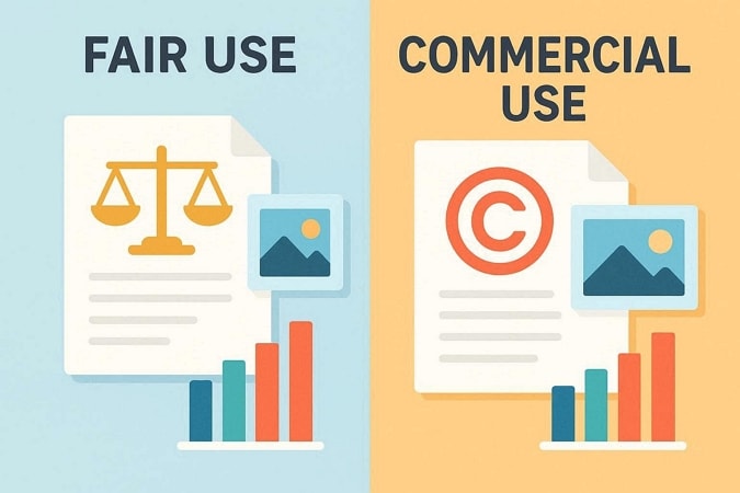 comapring fair commercial use image