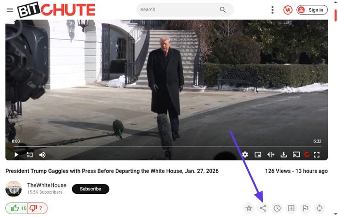 share video link to bitchute downloader