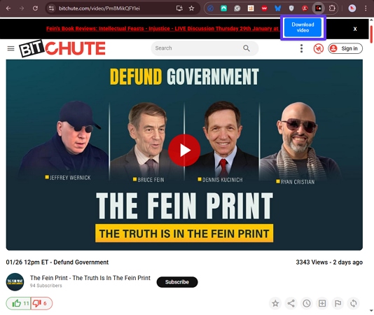 save bitchute videos with extension