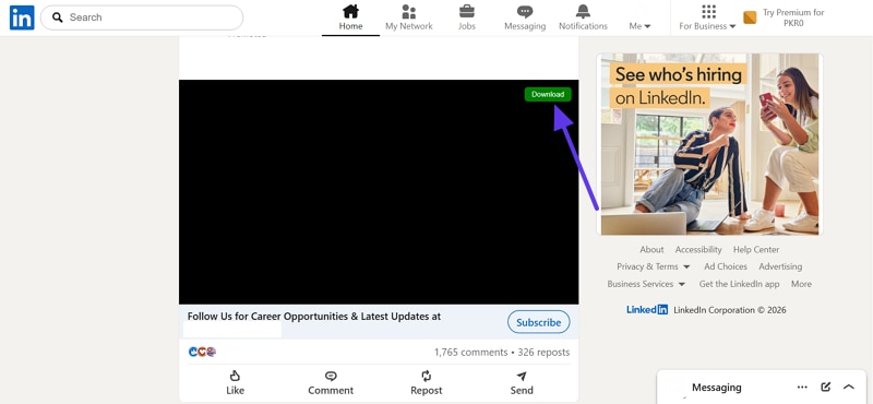 download linkedin video using linkedify