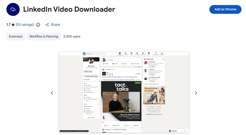 download linkedin video chrome extension