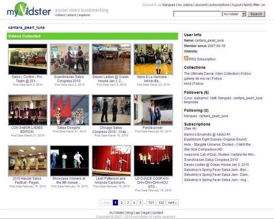 main interface my vidster platform