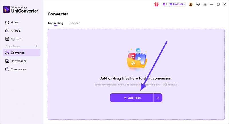 press add files to add video