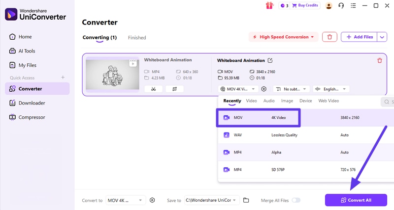 select format press convert all