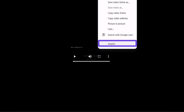 right click video choose inspect