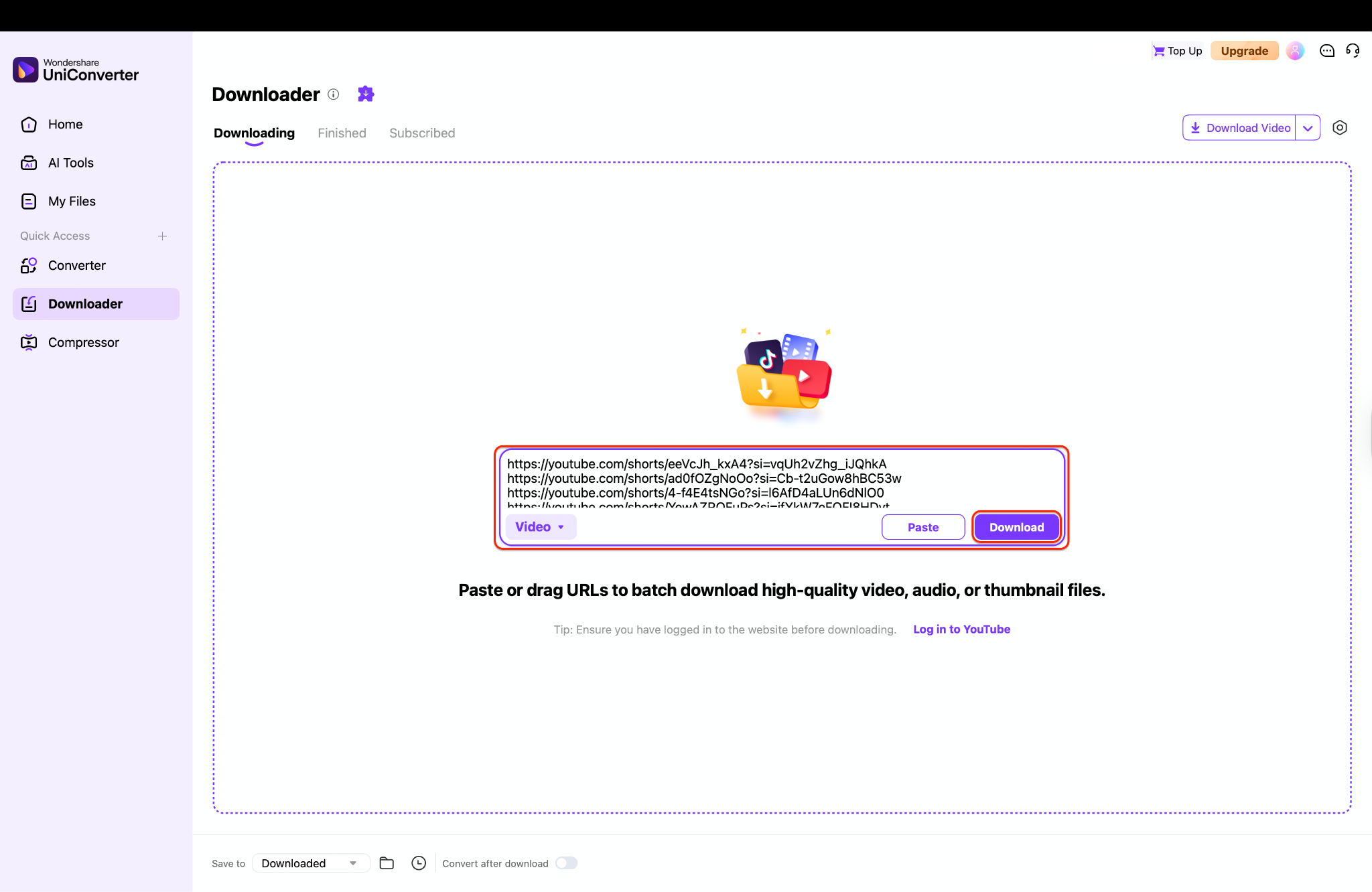 set download preferences