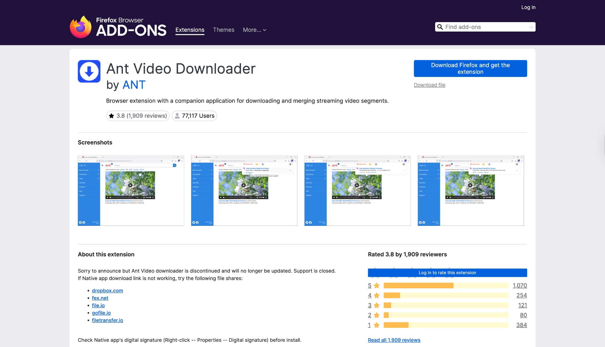 ant video downloader interface