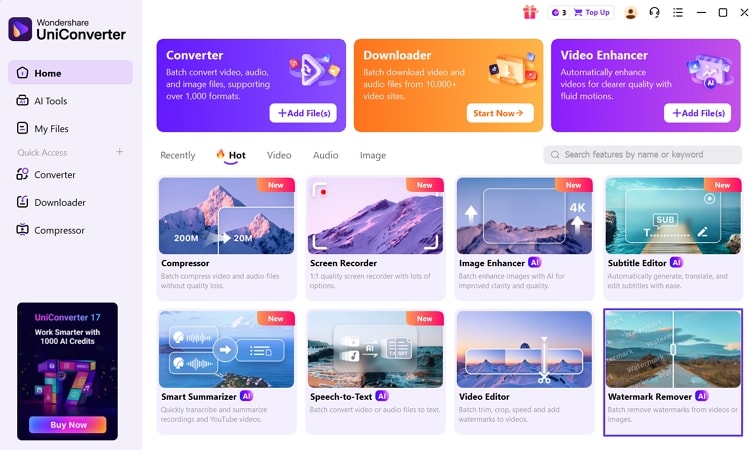 access uniconverter watermark remover