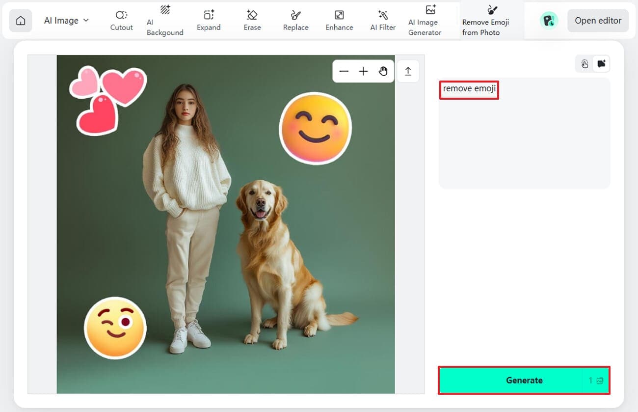 enter desired text prompt to generate