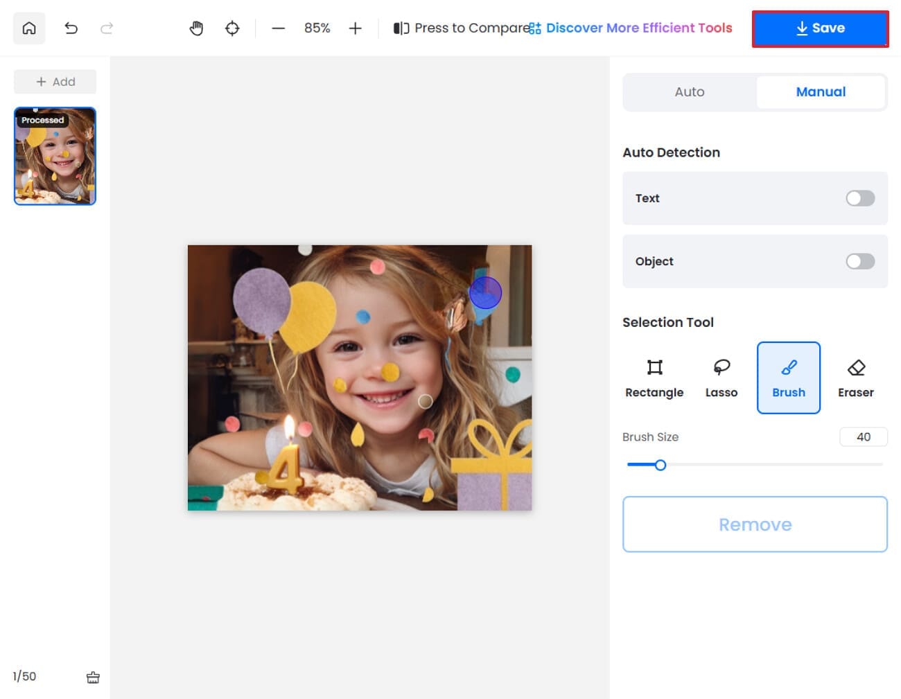 save professional quality image for later useage