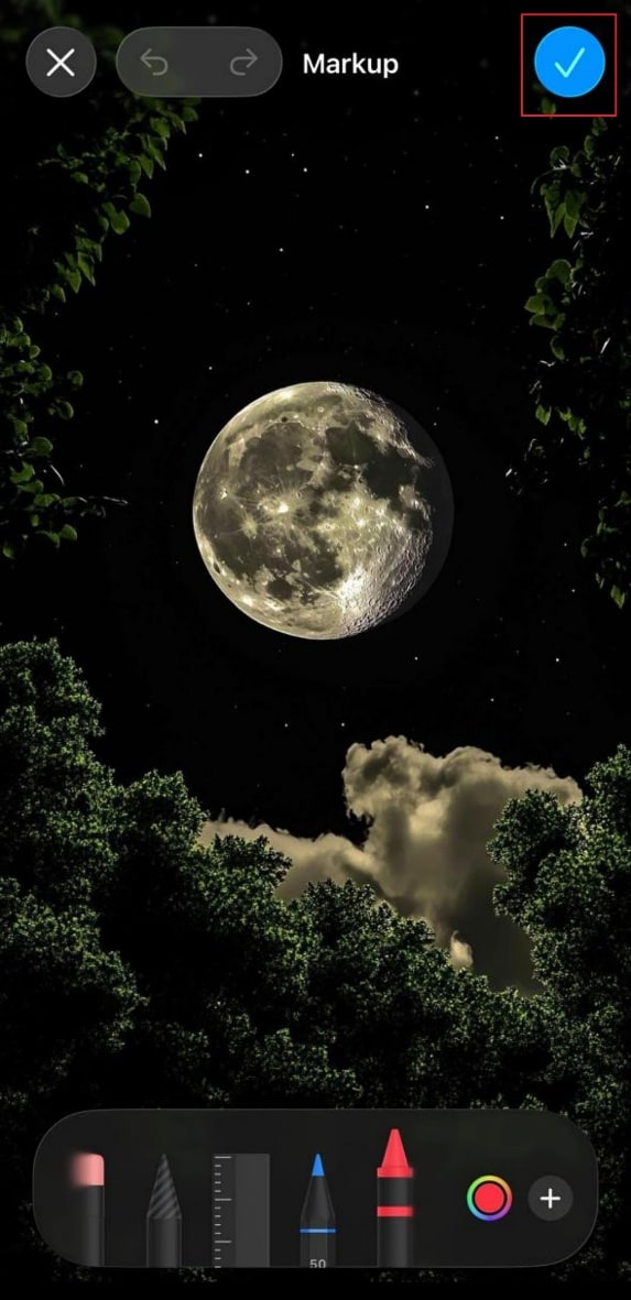 click the checkmark icon to save it