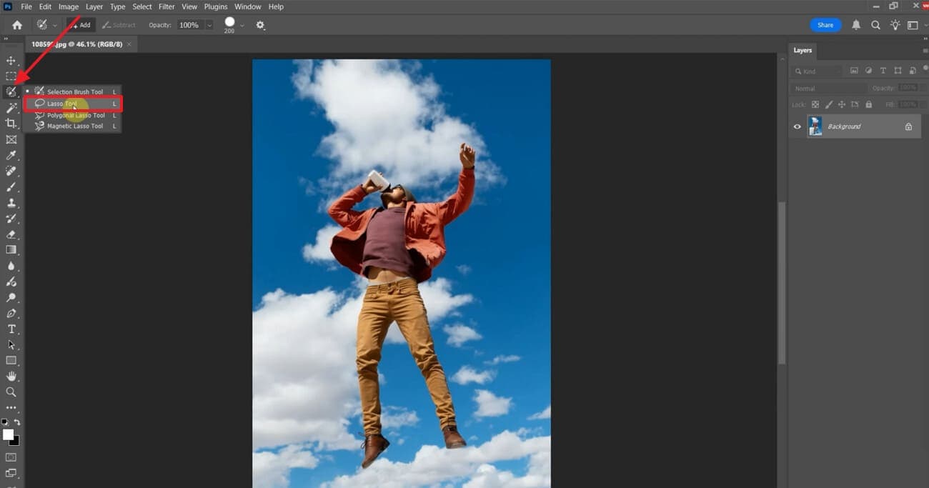 access lasso tool in photoshop