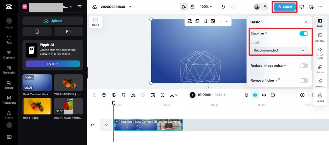 choose basic enable stabilize