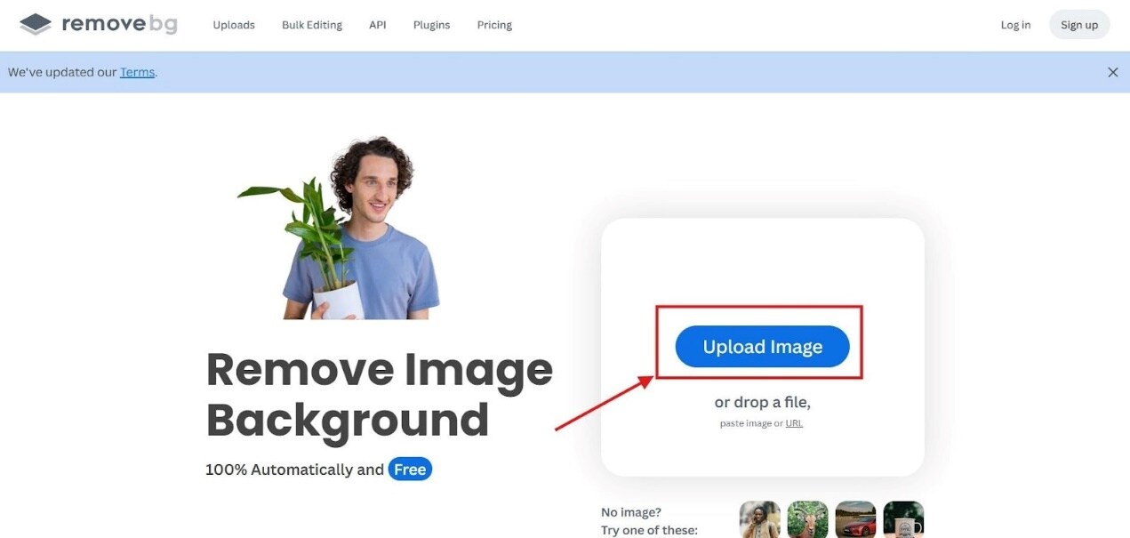 remove bg upload image
