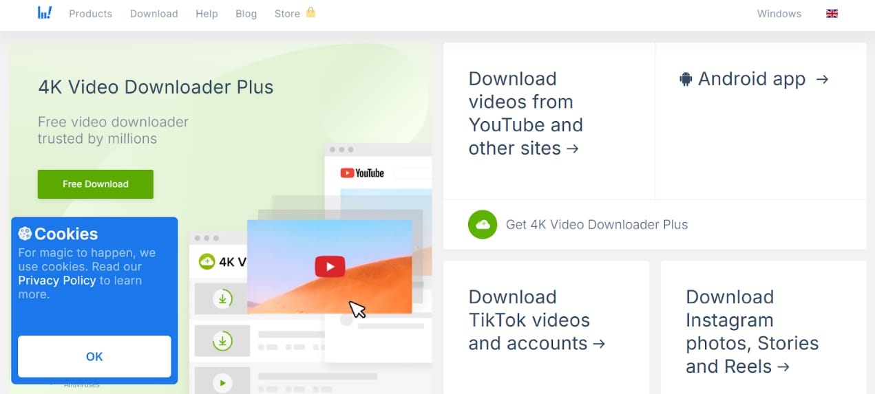 4k video downloader homepage