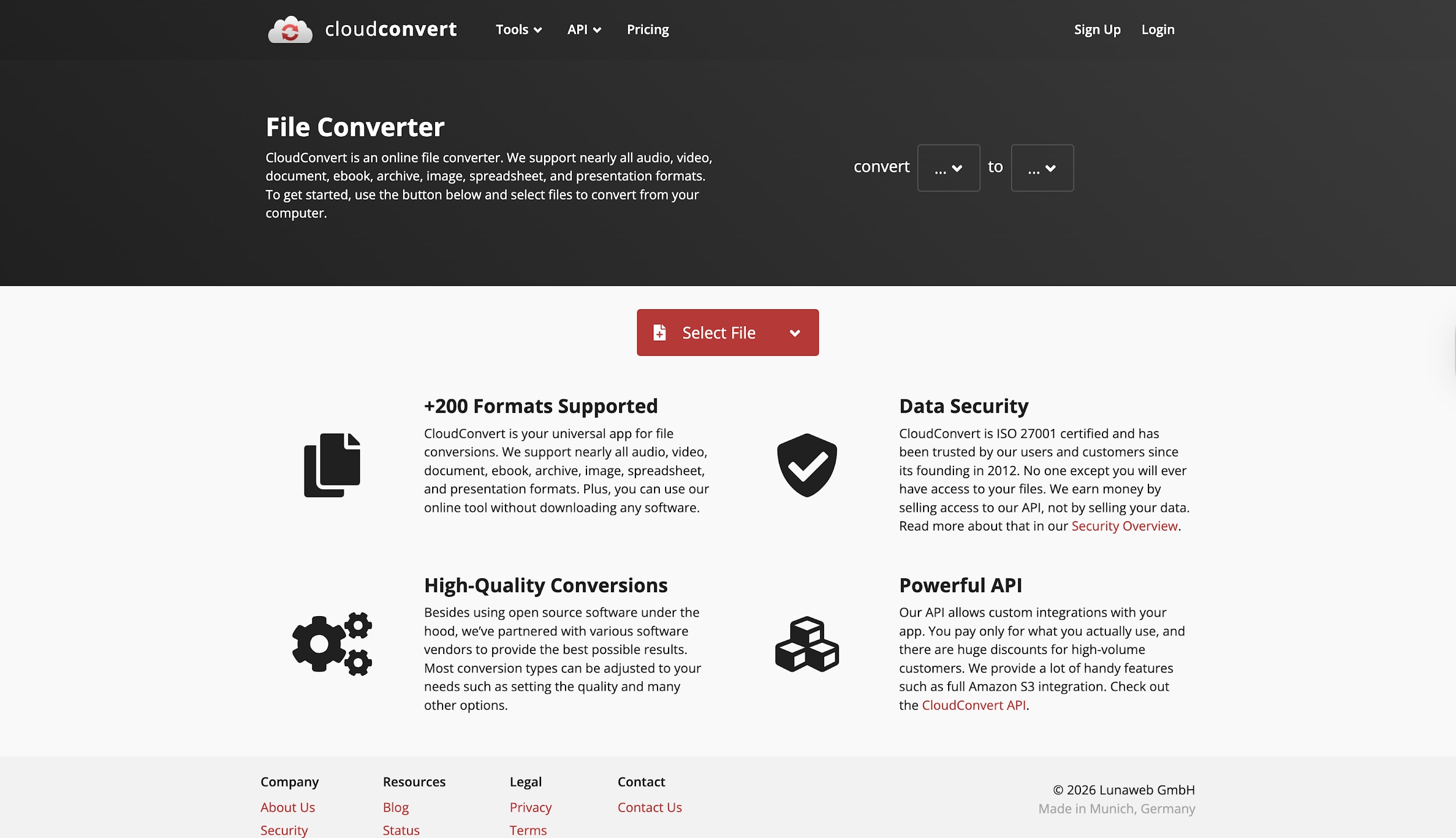 cloudconvert interface