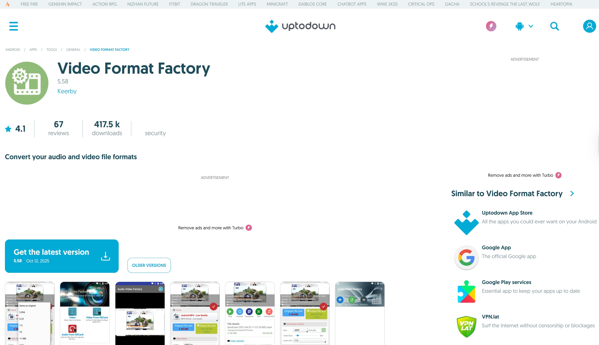 video format factory interface