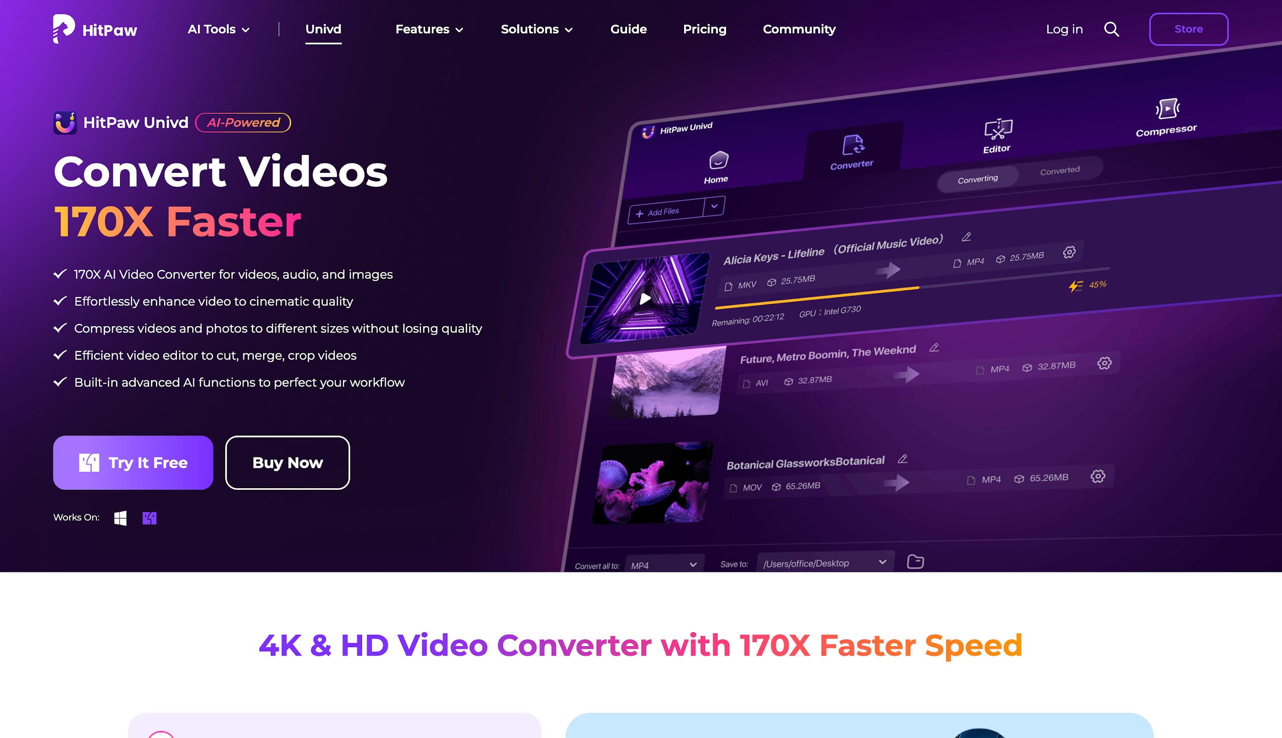 hitpaw video converter interface
