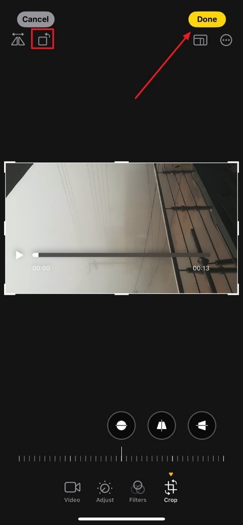 change orientation press done