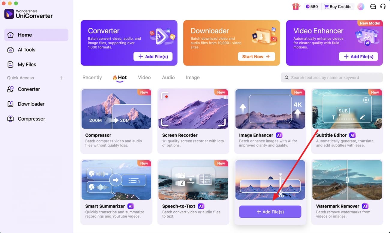 select uniconverter video editor