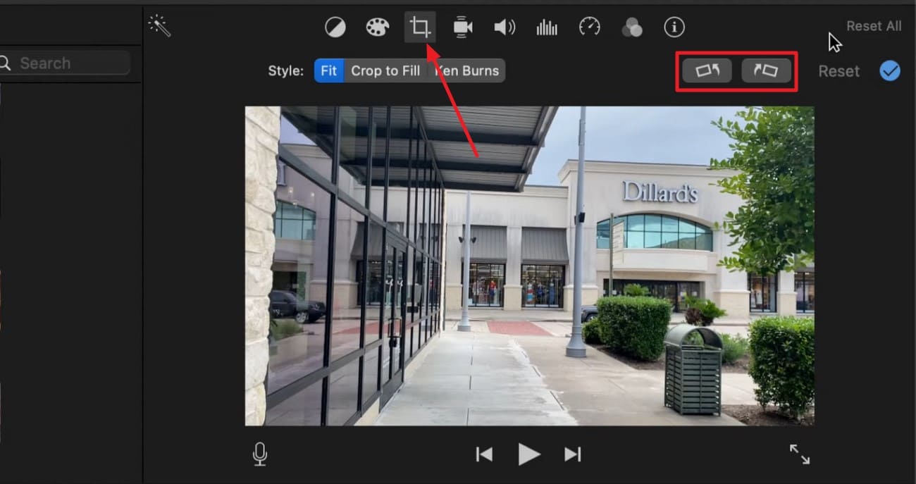 choose rotate after pressing crop