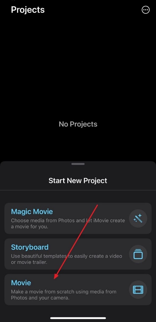 launch app create movie