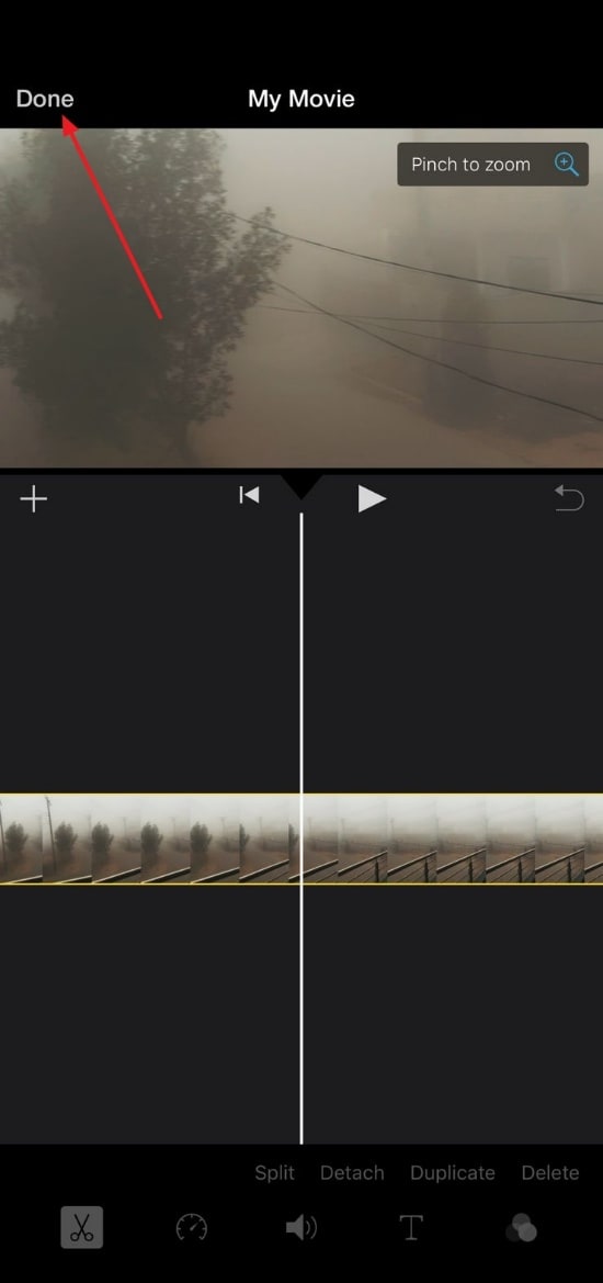 pinch and zoom to adjust frame