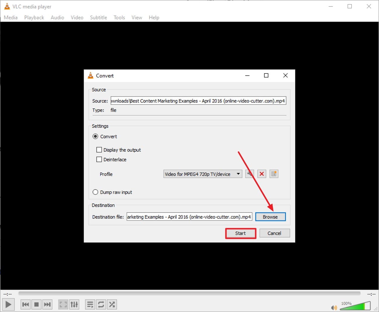 save location press start vlc