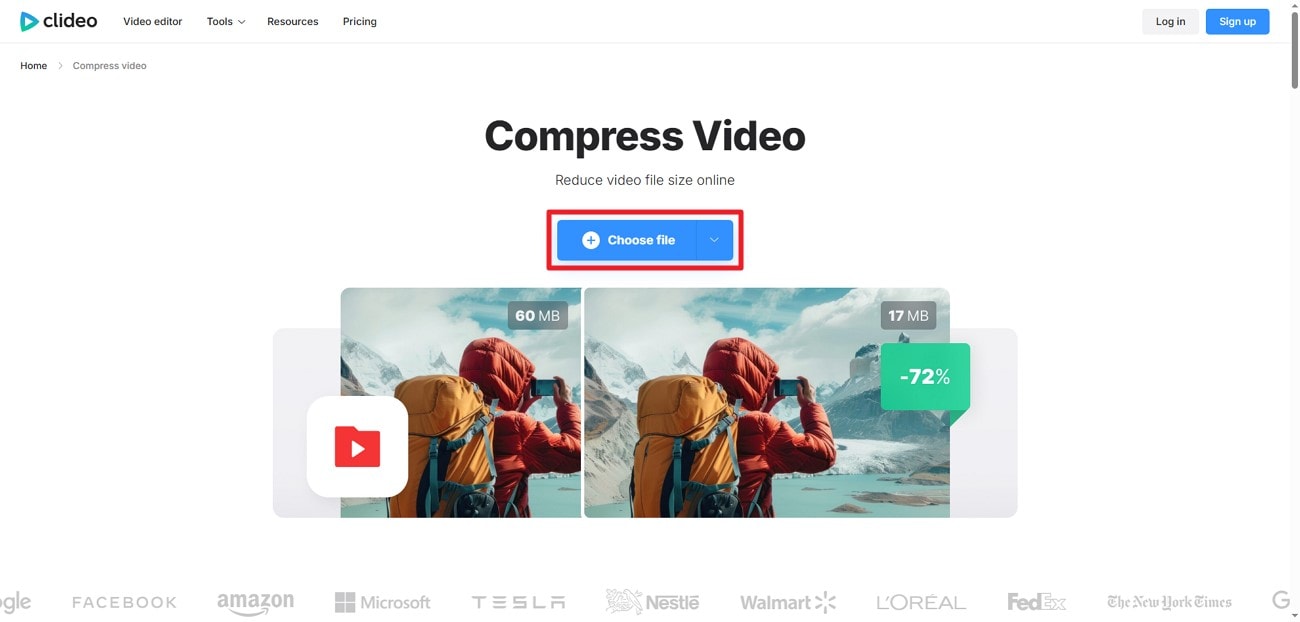 press choose files upload video