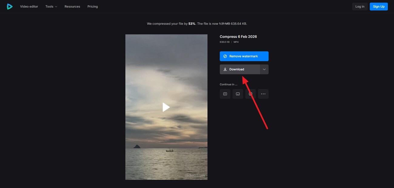 download compressed video clideo