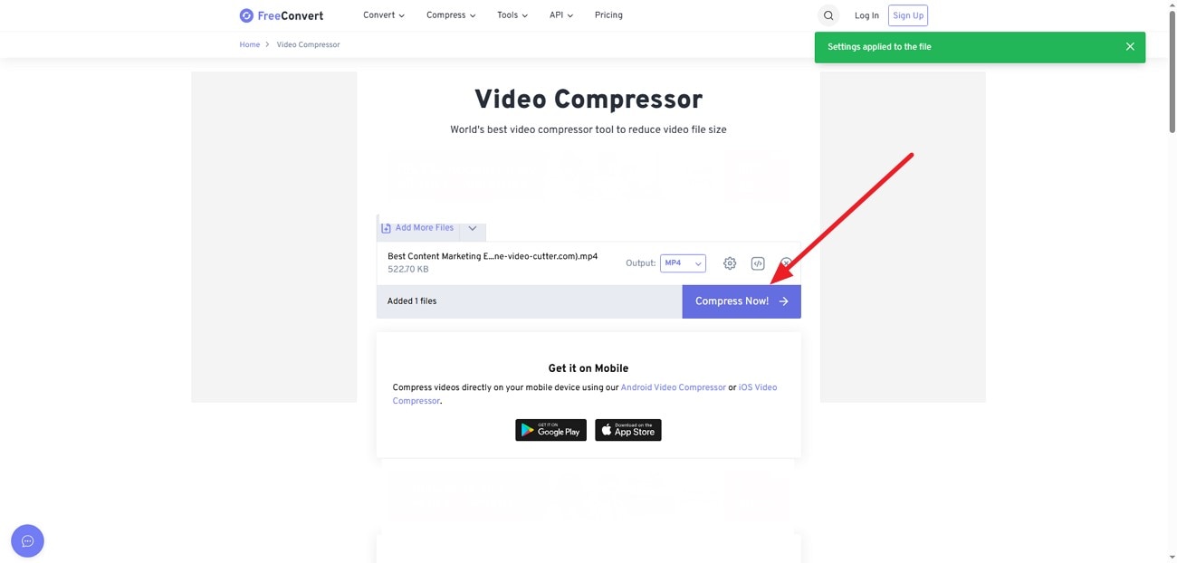press compress to begin