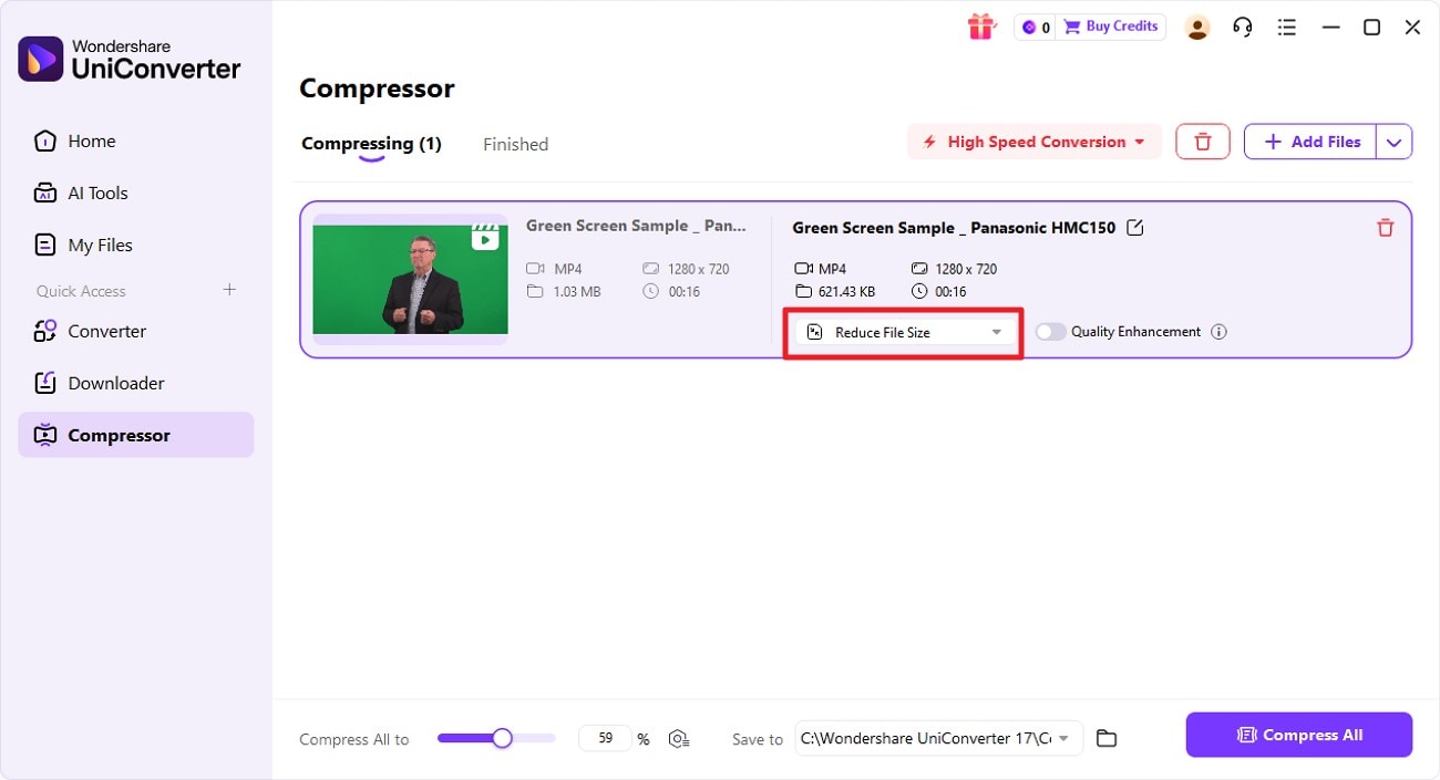 choose reduce file size option