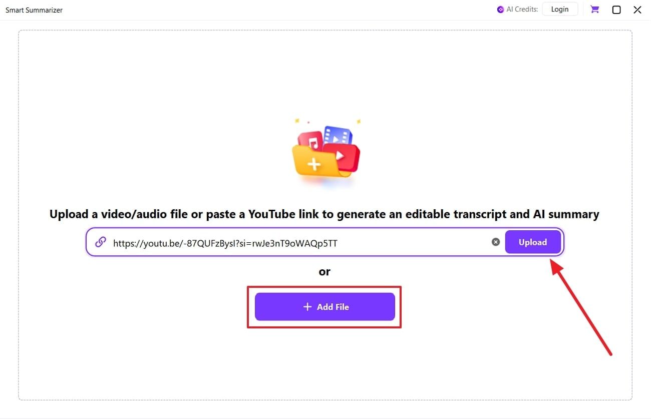upload file or paste link
