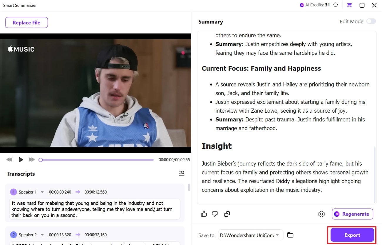 download generated summary uniconverter