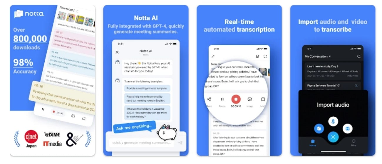 notta ai audio video summarizer