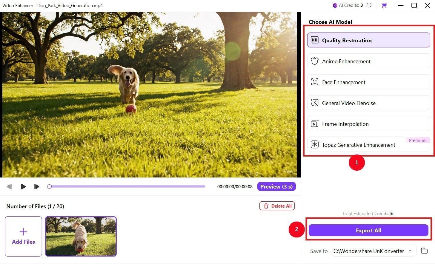 exporter une vidéo avec UniConverter