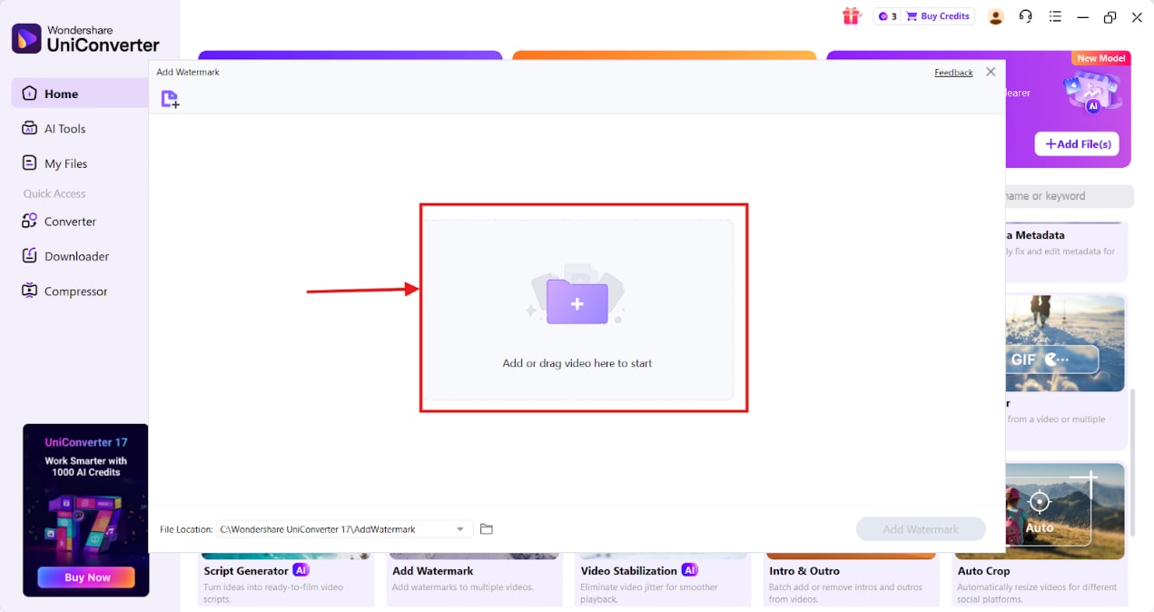 importer un GIF dans UniConverter