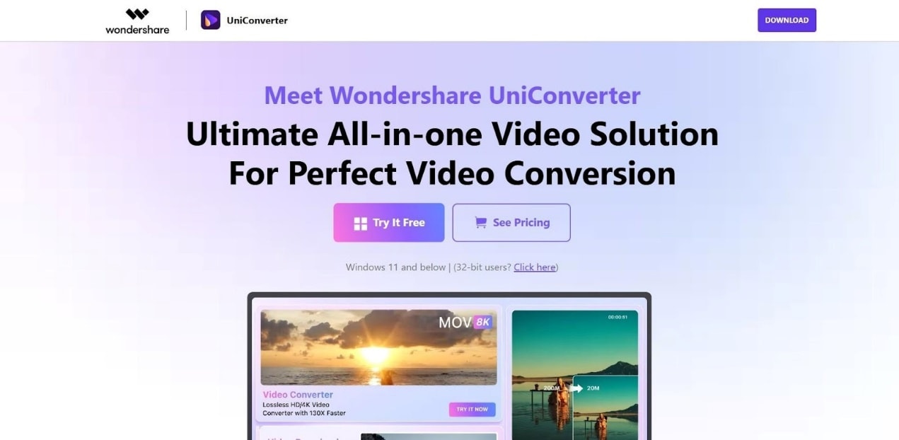 wondershare uniconverter homepage