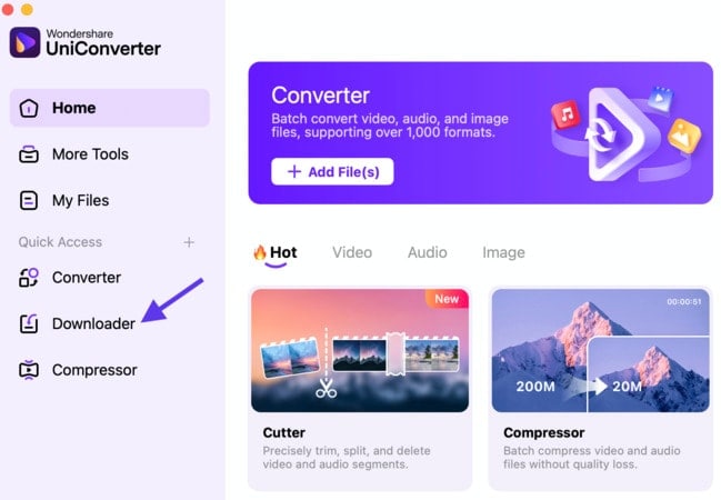 select uniconverter downloader