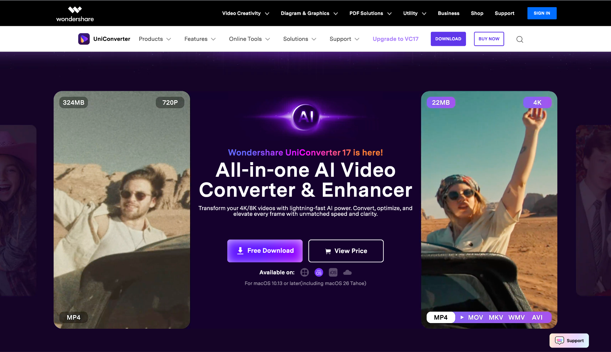 wondershare uniconverter video color corrector