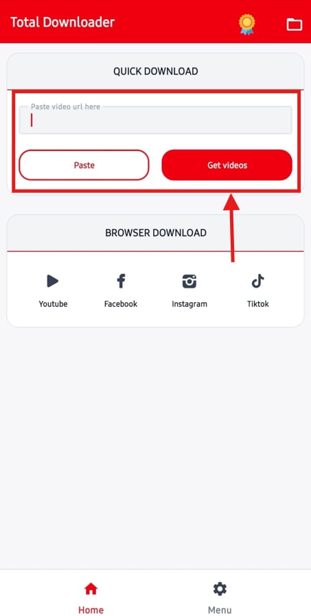 total video downloader paste youtube video link