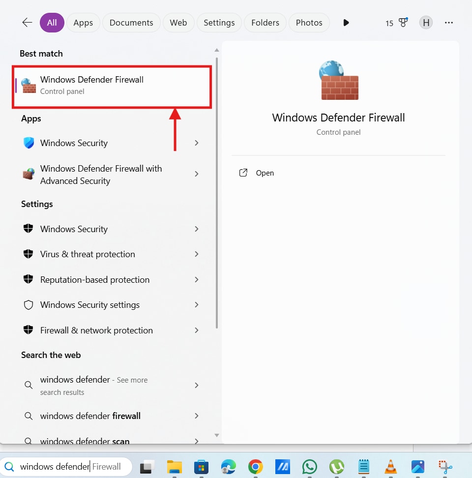 vlc access windows defender firewall
