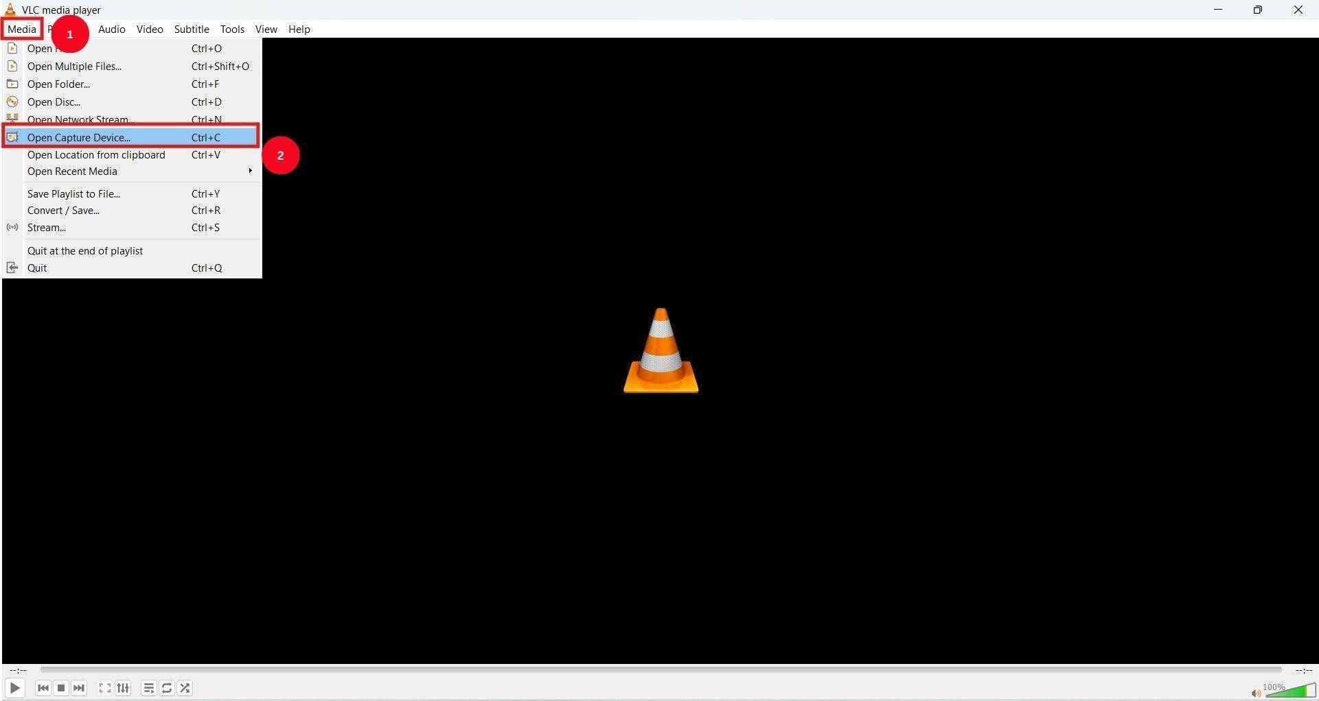 vlc open capture device