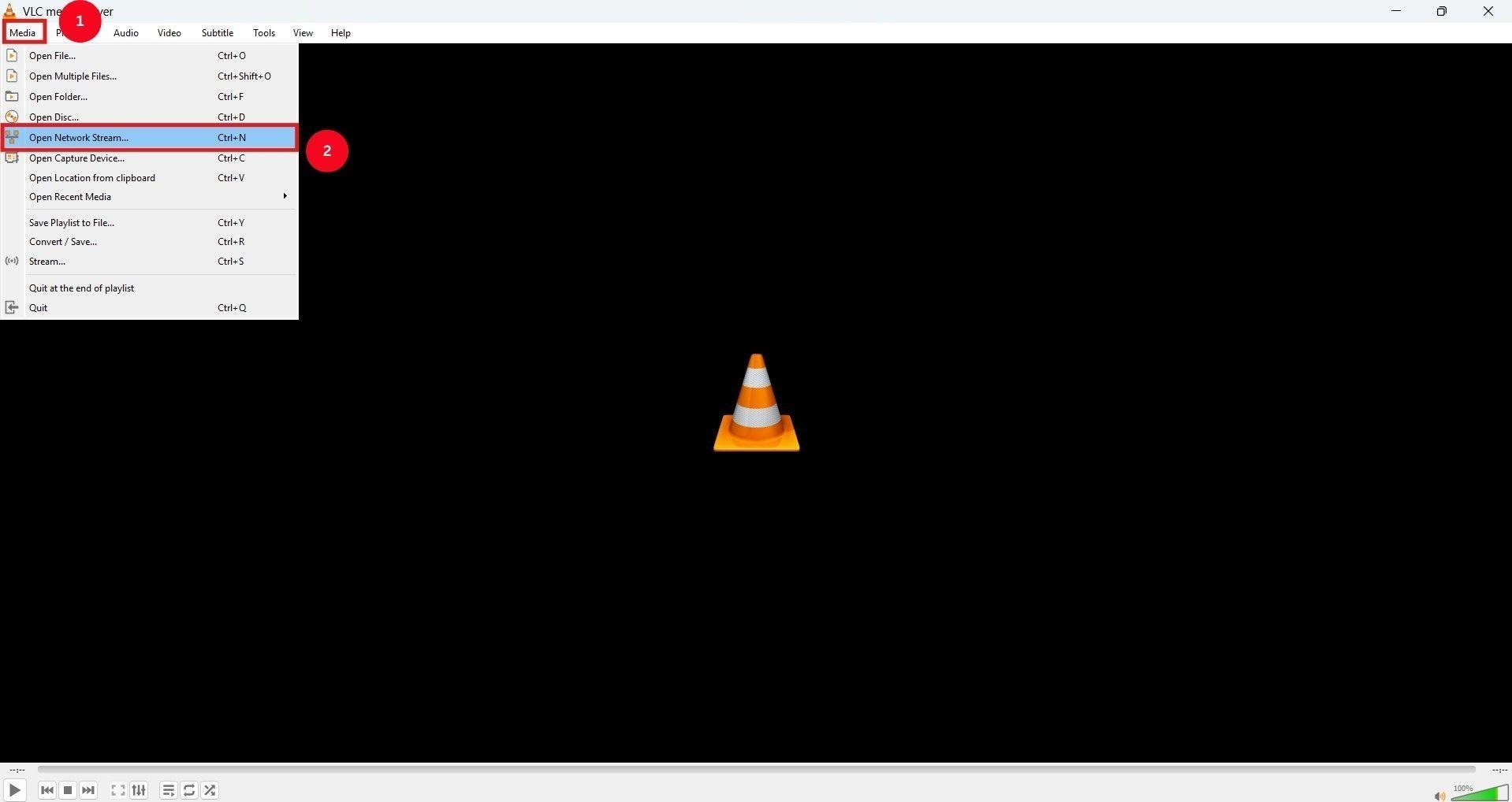 vlc open network stream