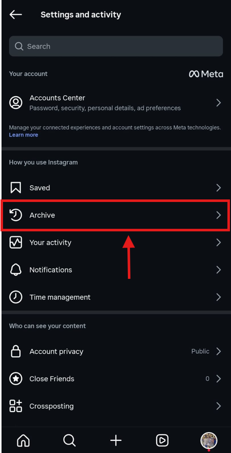 instagram profile archives