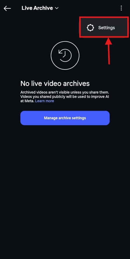 instagram profile live archives settings