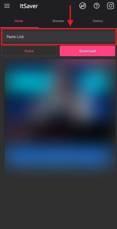 instsaver video downloader paste link