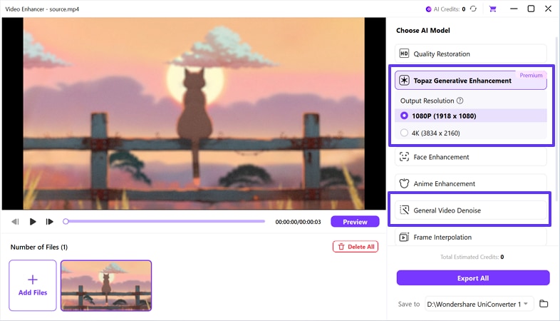 pick ai enhancement preset for istock video downloader video