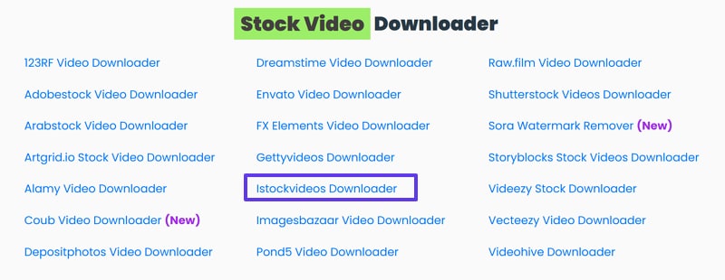 access the istock video downloader option