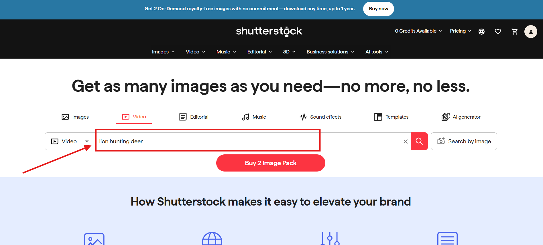 shutterstock video download input prompt